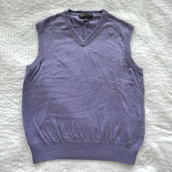 Brooks Brothers 100% Supima Cotton Sweater Vest Purple Purple Preppy Mens Size M - Picture 1 of 9